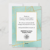 2023年カレンダミントグリーンストライプモダン企業の シーズンカード (裏面)