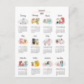 2023年カレンダーかわいい猫と犬 ポストカード (正面)