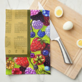 2023年カレンダーベリーブラックベリーイチゴ キッチンタオル (四つ折り)