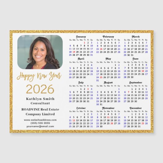 2023年カレンダーモダン業務用写真磁気カード (正面)