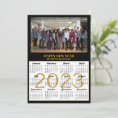 2023年カレンダー事業モダン金ゴールド銀写真 シーズンカード (スタンド正面)