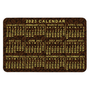 2023年カレンダー濃いコーヒー豆 マグネット