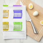 2023年カレンダー生地フォント月ボルト生地 キッチンタオル (四つ折り)