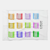 2023年カレンダー生地フォント月ボルト生地 キッチンタオル (横)