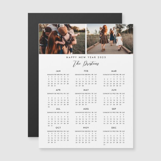 2023年カレンダー磁気フォトカードハッピーニューイヤー (正面/裏面)