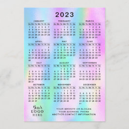 2023年カレンダー通年ホログラフィフェイクックグラデーション プログラム