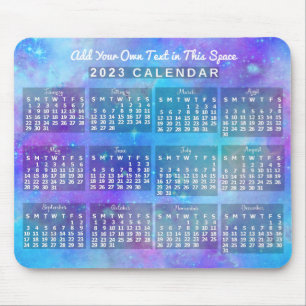 2023年カレンダー青い水色の星 マウスパッド