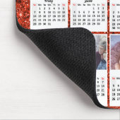 2023年カレンダー12ファミリーフォトレモダンッドグリッター マウスパッド (コーナー)