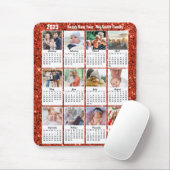 2023年カレンダー12ファミリーフォトレモダンッドグリッター マウスパッド (マウス)