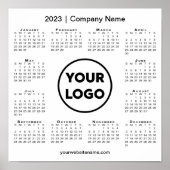 2023年カレンダー(会社のロゴと名前) ポスター (正面)