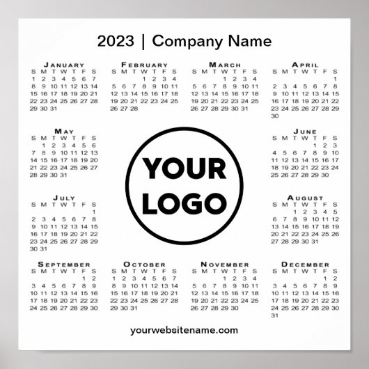 2023年カレンダー（会社のロゴと名前） ポスター (正面)
