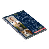 2023年カレンダーNavy Coral金ゴールドファミリーフォトコラージュ ノートブック (右側)