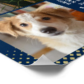 2023年カレンダーNavy Coral金ゴールドファミリーフォトコラージュ ポスター (角)