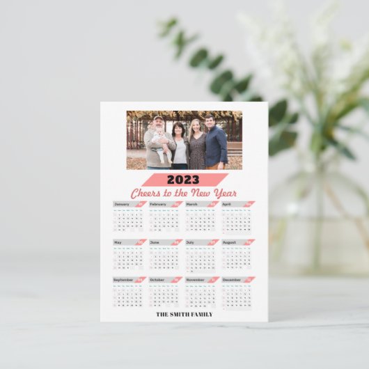 2023年カレンモダンダファミリー写真新年 ポストカード (スタンド正面)