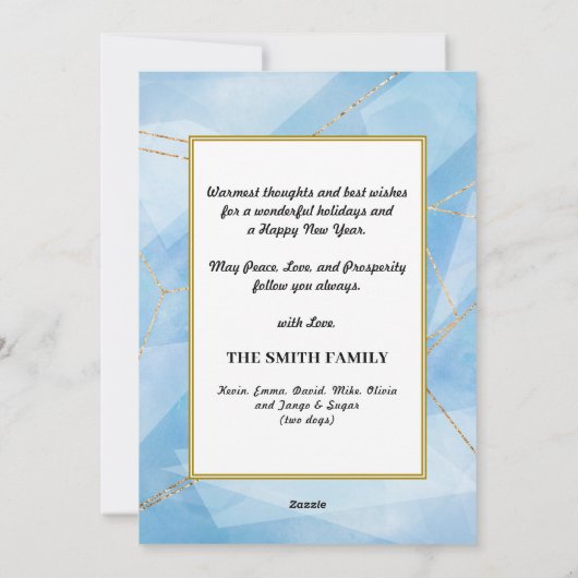 2023年カレンモダンダファミリー12フォトブルー金ゴールド シーズンカード (裏面)