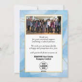 2023年カレンモダンダブルー企業のフォト シーズンカード (裏面)