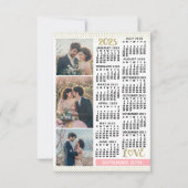 2023年カレン結婚ダー赤面ピンク金ゴールド3枚 セーブザデート (正面)