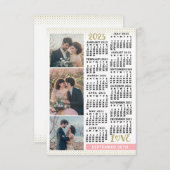 2023年カレン結婚ダー赤面ピンク金ゴールド3枚 セーブザデート (正面/裏面)