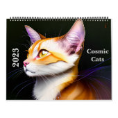 2023年キャットカレンダー – Cosmic Cats抽象芸術アート カレンダー (カバー)