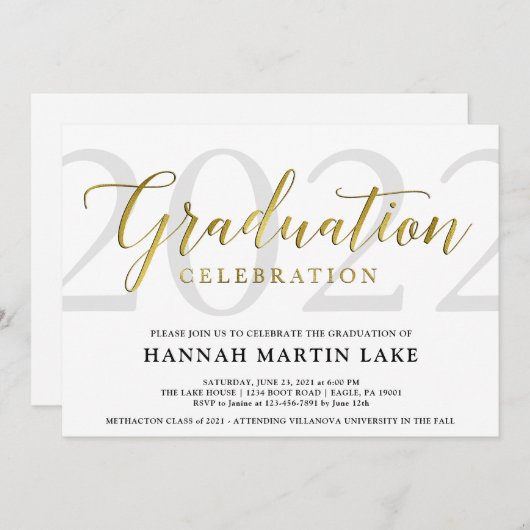 2023年クラシック卒業パーティー招待状のクラス 案内状 (正面/裏面)