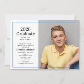 2023年クラシック卒業ブルーフォト卒業 招待状 (正面)