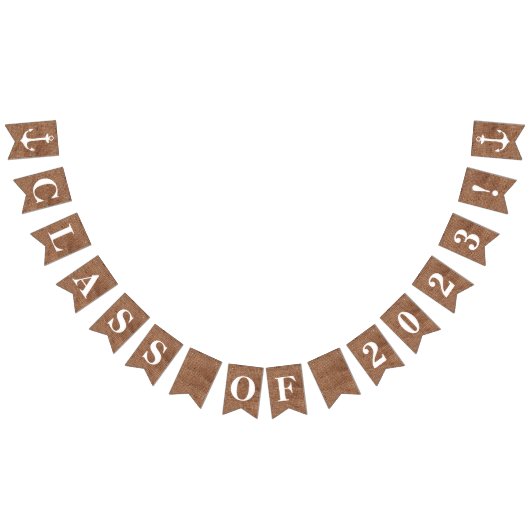 2023年クラスのいかり付きBurlapシミュレーション バンティングフラッグ (全)