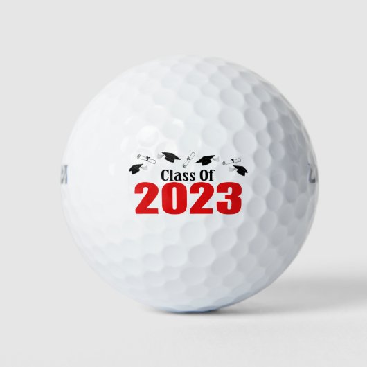 2023年クラスのキャップと卒業証書(赤) ゴルフボール (正面)
