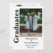 2023年クラスのダブル卒業 招待状 (正面/裏面)