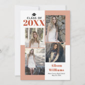 2023年クラスのテラコッタ写真卒業 案内状 (正面)