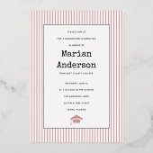 2023年クラスのバラ金ゴールドフォイルの卒業写真フォイル 箔招待状 (裏面)