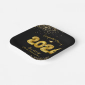 2023年クラスのバルーンブラック金ゴールド卒業パーティー ペーパープレート (傾斜あり)