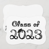 2023年クラスのファブリックフォント卒業キャップ (正面/裏面)