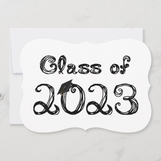 2023年クラスのファブリックフォント卒業キャップ (正面)