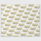 2023年クラスのブラック&金ゴールドタイポグラフィ卒業 ラッピングペーパー (フラット)