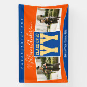 2023年クラスのブルーオレンジ金ゴールド卒業写真 横断幕 (縦)