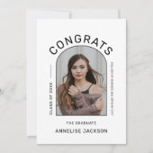 2023年クラスのミニマルおめでとう大学院写真 案内状 (正面)