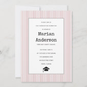 2023年クラスの埃っぽいバラ卒業写真 招待状 (裏面)