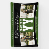 2023年クラスの森の緑の黒の卒業写真 横断幕 (縦)