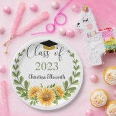 2023年クラスひまわりリースグラードパーティー ペーパープレート (パーティー)