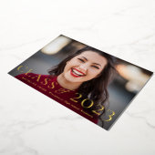 2023年クラス写真卒業金ゴールド 箔招待状 (回転した状態)