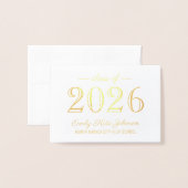 2023年クラス卒業エレガント感謝金ゴールド 箔カード (封筒付き正面)