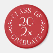 2023年クラス卒業シックタイポグラフィレッド マグネット (正面)