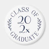 2023年クラス卒業シック・ネイビータイポグラフィマグネット マグネット (正面)