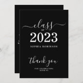 2023年クラス卒業モダンサンキューカード サンキューカード (正面/裏面)