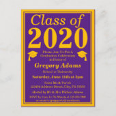 2023年クラス紫金ゴールド卒業 インビテーションポストカード (正面)