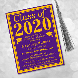 2023年クラス紫金ゴールド卒業 インビテーションポストカード