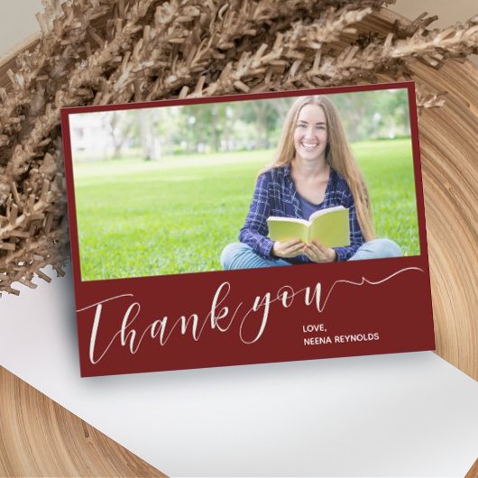 2023年クラス赤写真卒業 ポストカード