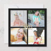 2023年クラス金ゴールドGrad Red with Photo 招待状 (裏面)