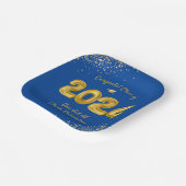 2023年クラス風船ブルー金ゴールド卒業パーティー ペーパープレート (傾斜あり)