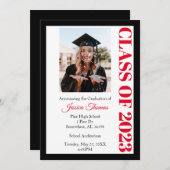 2023年クラス黒写真卒業 招待状 (正面/裏面)